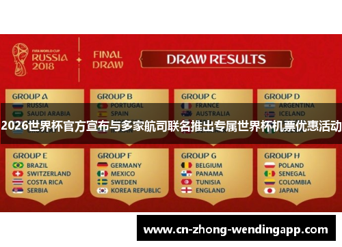 2026世界杯官方宣布与多家航司联名推出专属世界杯机票优惠活动